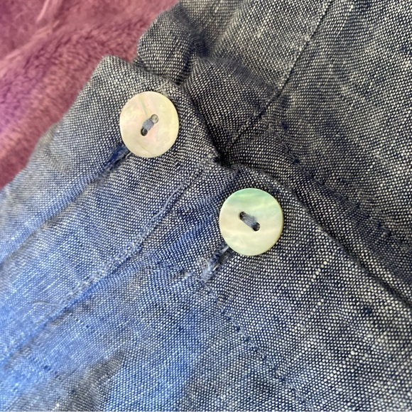 NEW Antibes Blanc 100% Linen Blue Midi Maxi Skirt - Picture 3 of 6